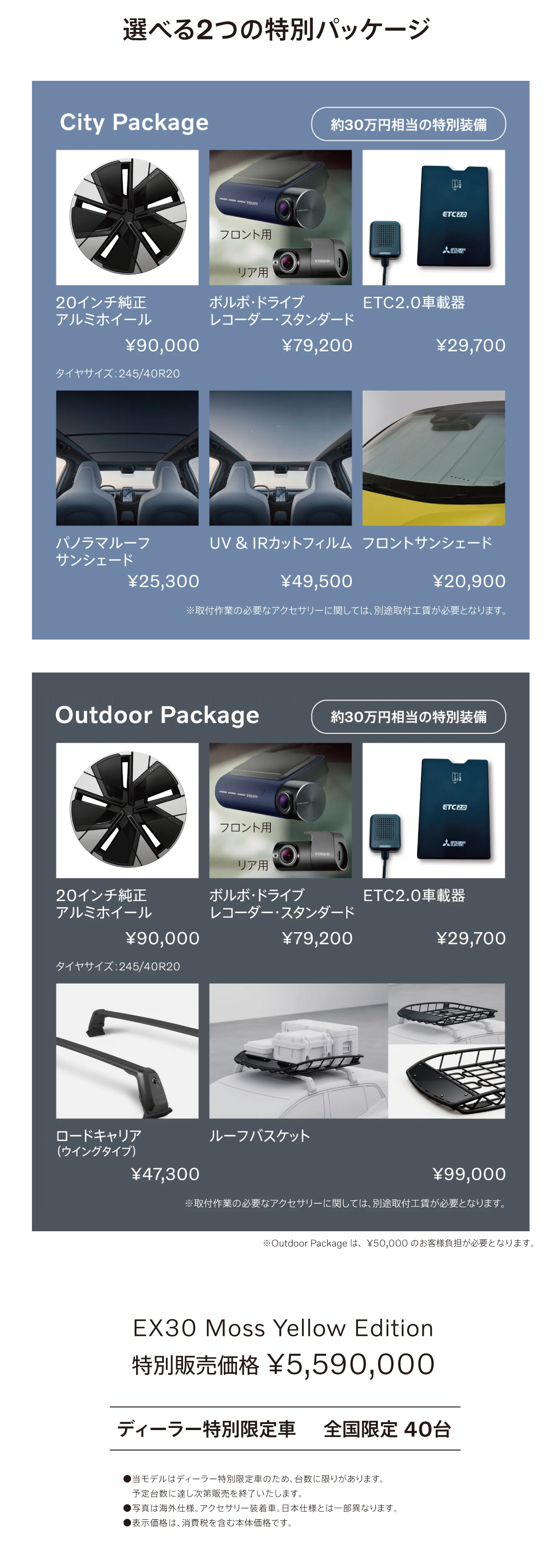 特別装備およそ30万円相当