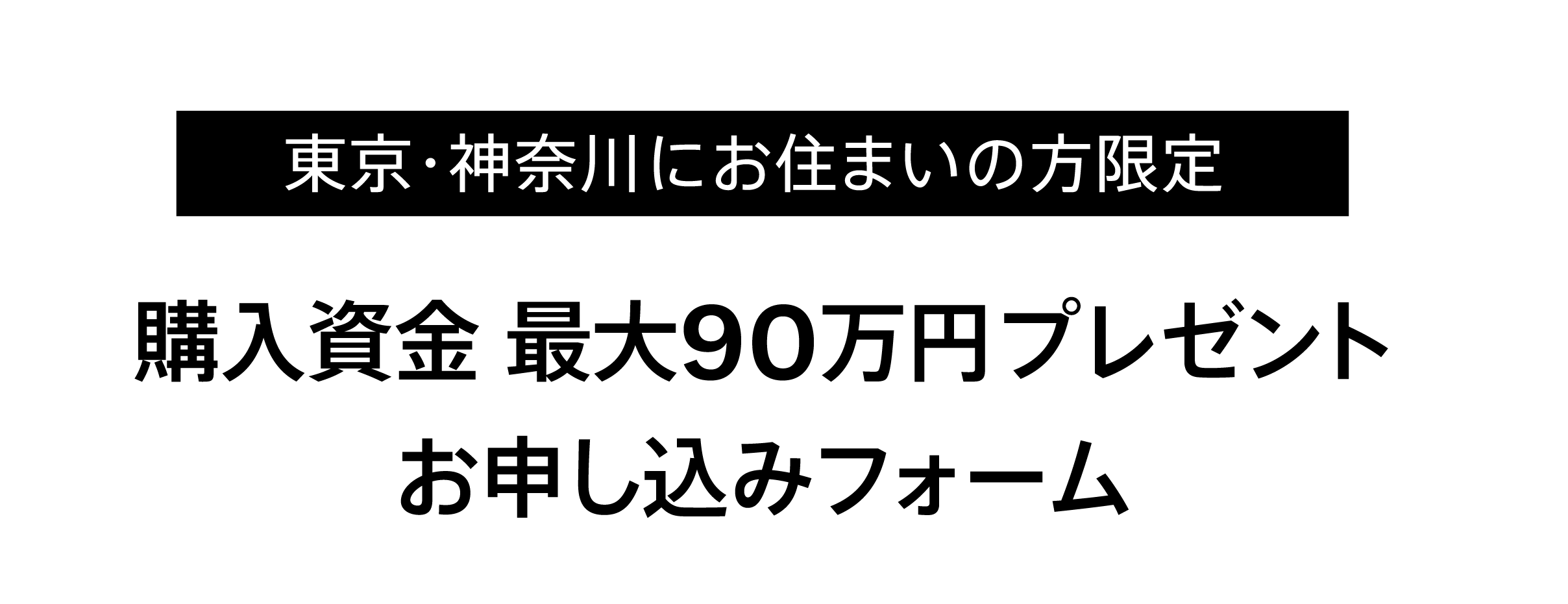 購入資金 最大90万円プレゼント
お申し込みフォーム